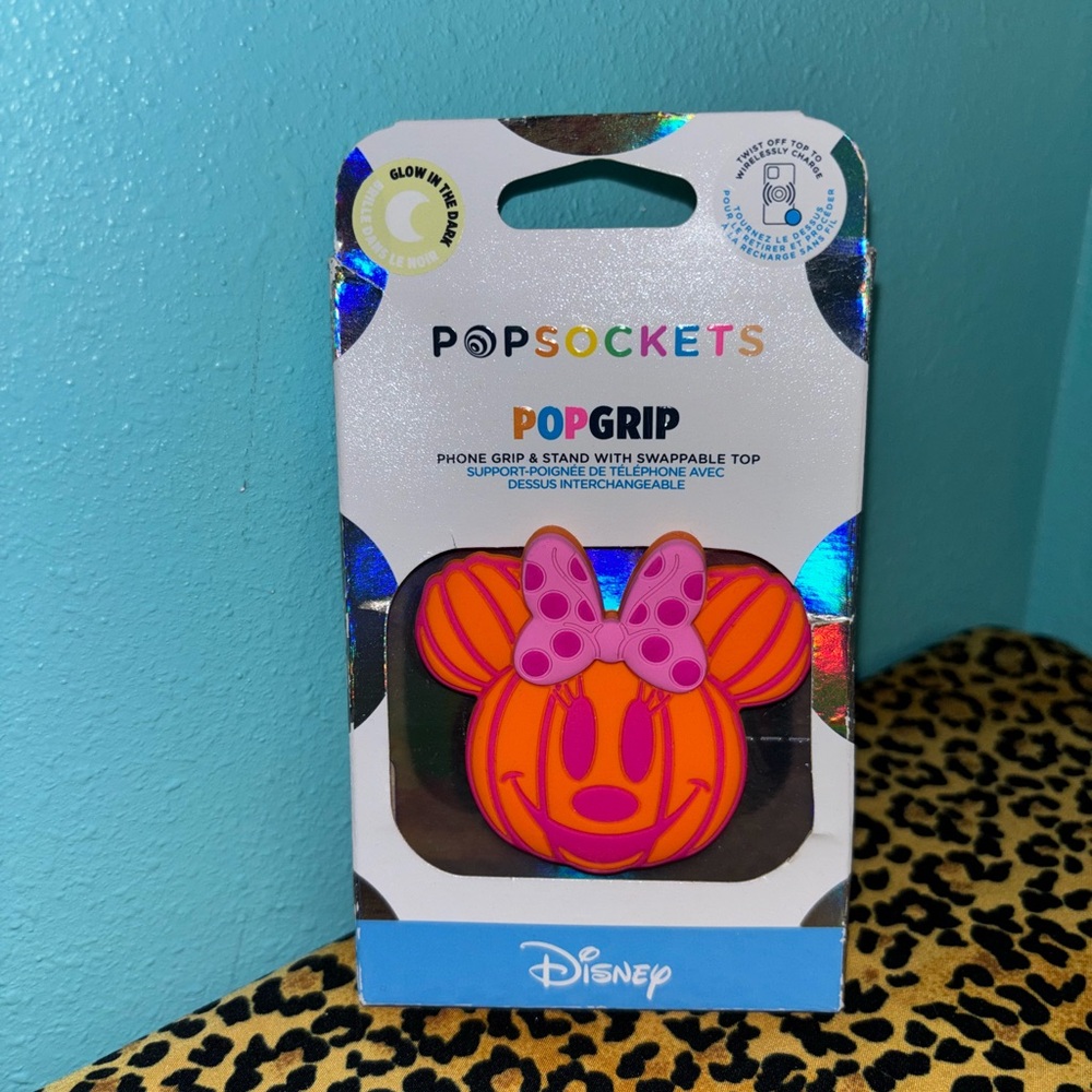 Disney Halloween Minnie Mouse PopGrip - Orange and Pink glow in the dark PUMPKIN